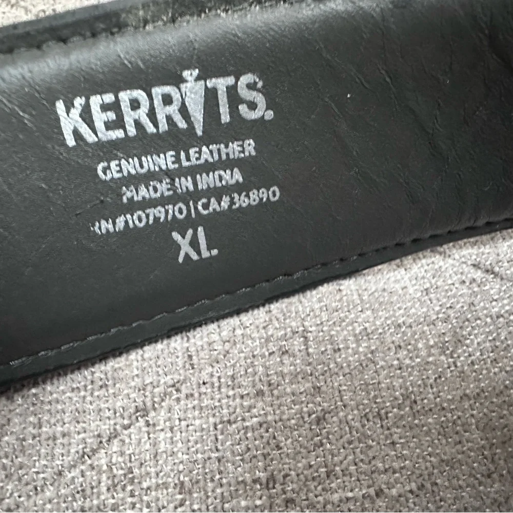 Kerrits XL leather belt blue, brown and grey simple D equestrian belt